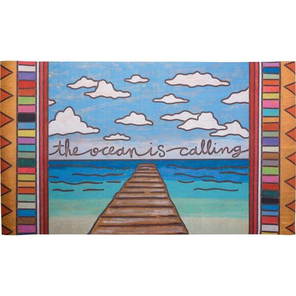 The Ocean is Calling Pier Walk Colorful Area Rug 34 x 20 Inches Polyester - Picture 1 of 5